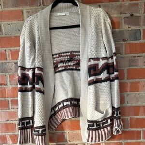 Urban Outfitters Beige and Brown Patterned Cardigan